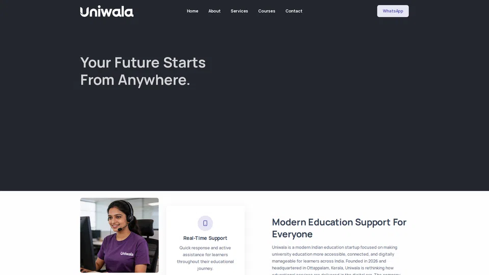 Homepage snapshot at launch