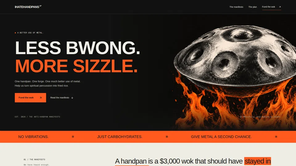 Homepage snapshot at launch