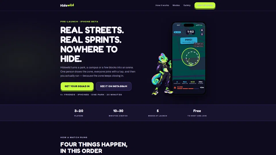 Homepage snapshot at launch