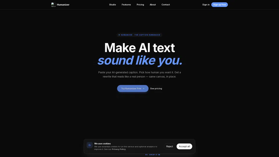 Homepage snapshot at launch