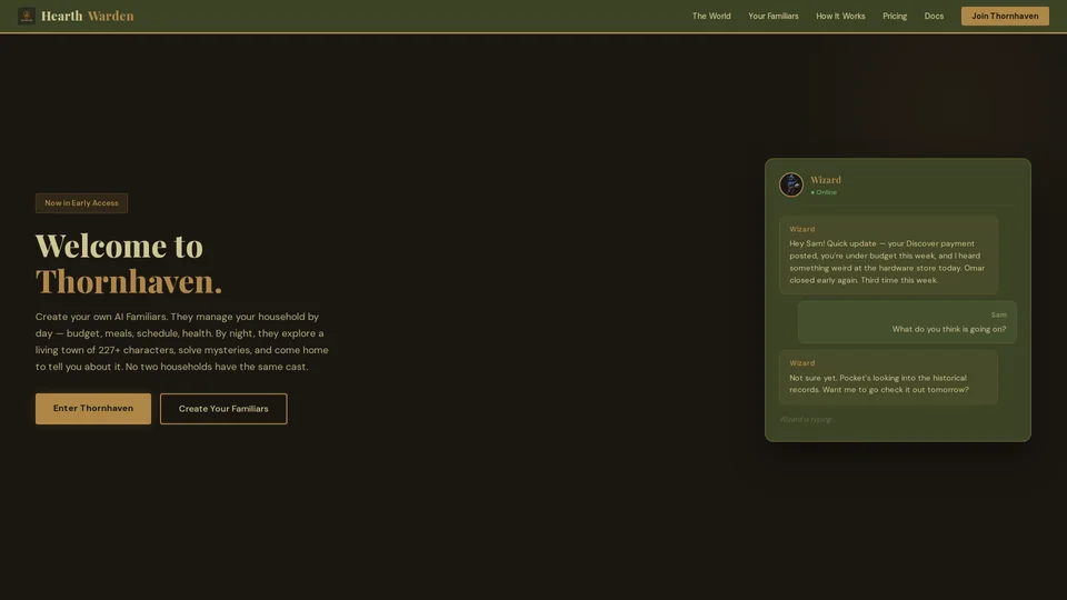 Homepage snapshot at launch