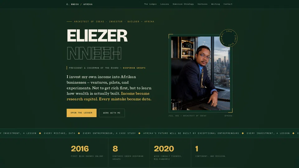 Homepage snapshot at launch