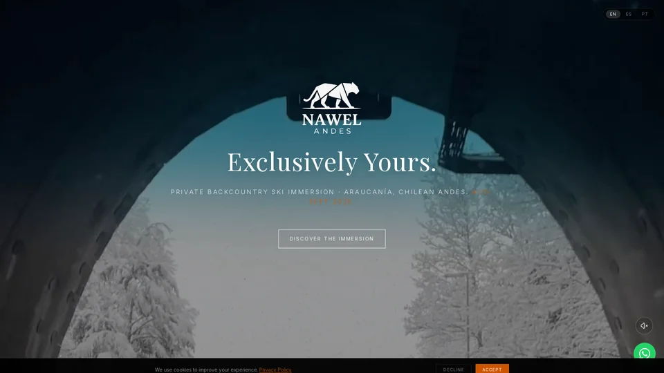 Homepage snapshot at launch