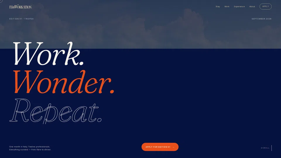 Homepage snapshot at launch