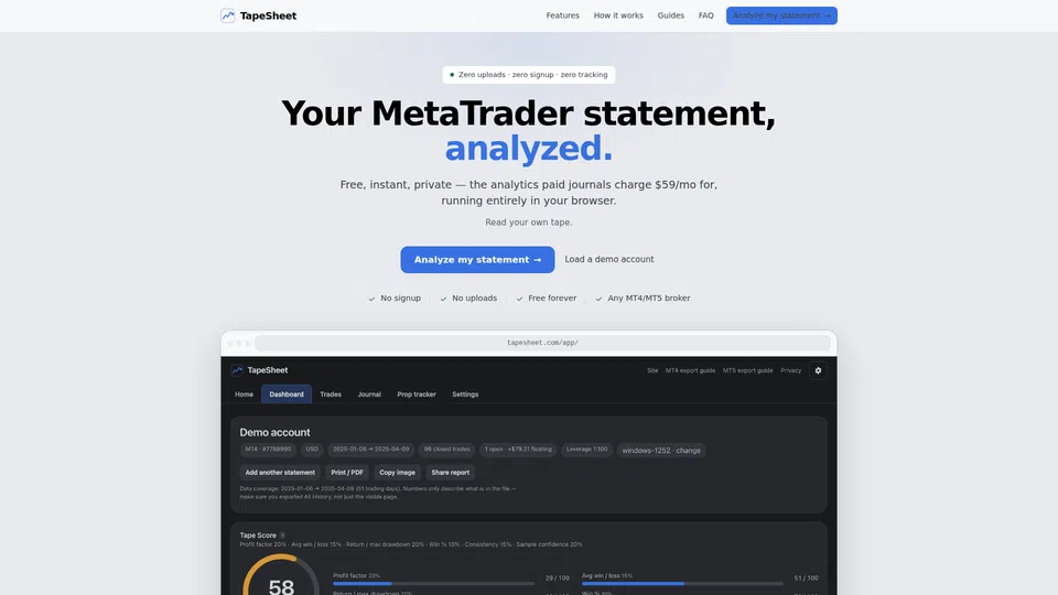 Homepage snapshot at launch
