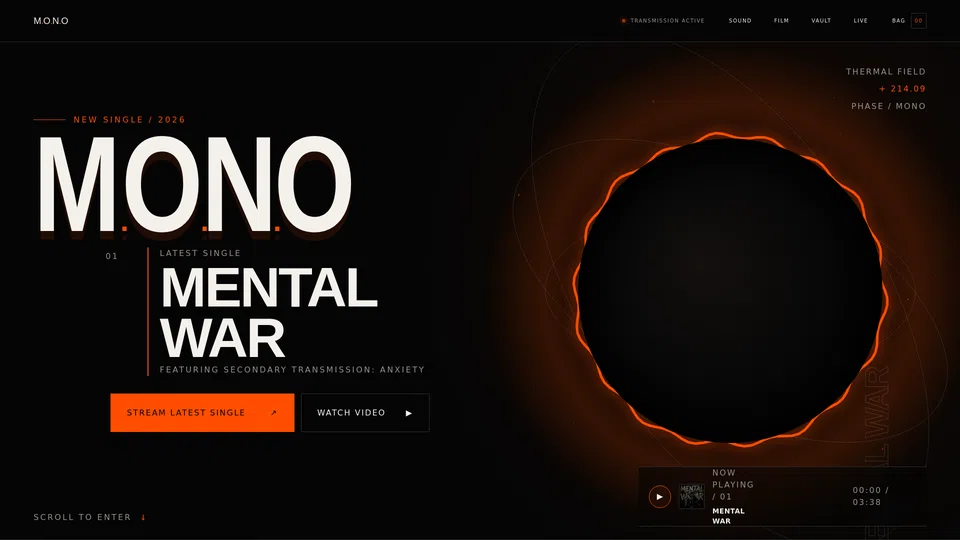 Homepage snapshot at launch