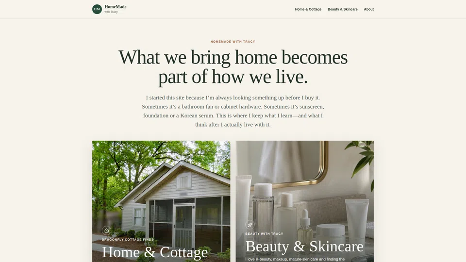 Homepage snapshot at launch