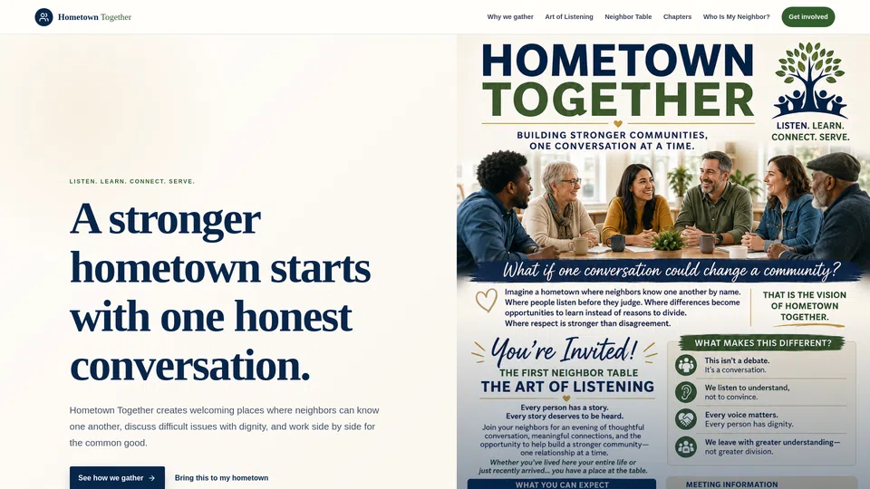 Homepage snapshot at launch
