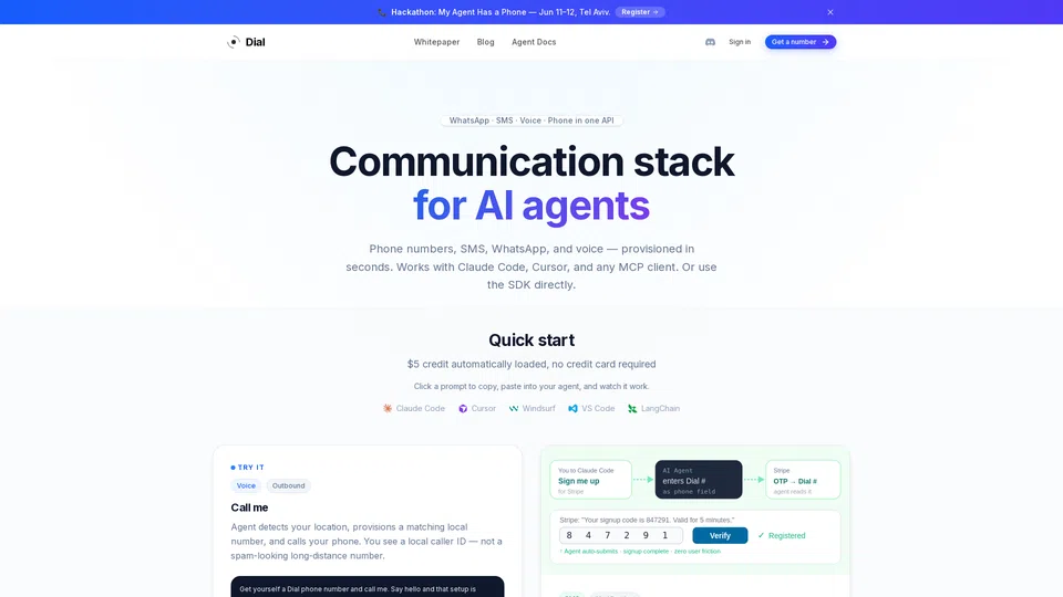 Homepage snapshot at launch