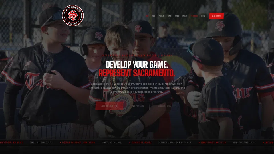 Homepage snapshot at launch