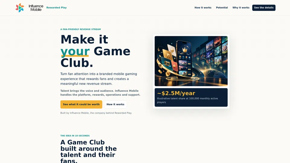 Homepage snapshot at launch