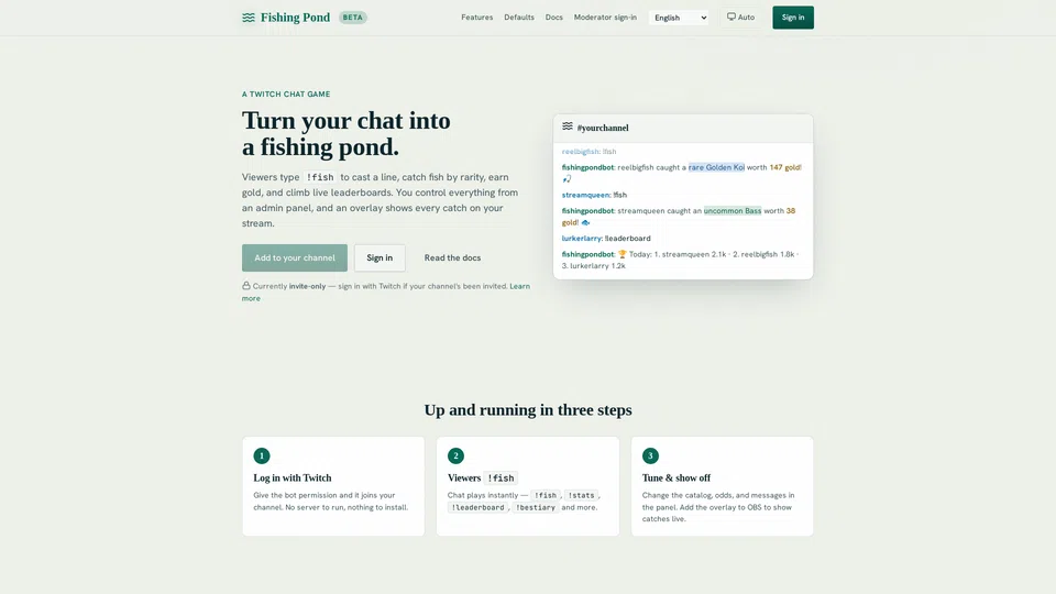 Homepage snapshot at launch
