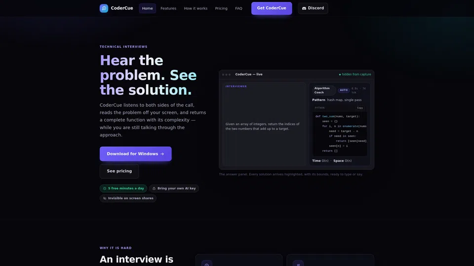 Homepage snapshot at launch