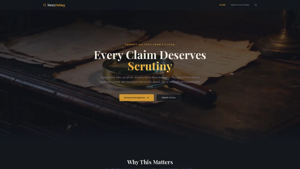 Homepage snapshot at launch