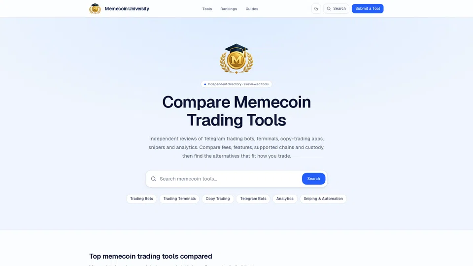 Homepage snapshot at launch
