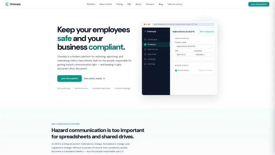 Homepage snapshot at launch