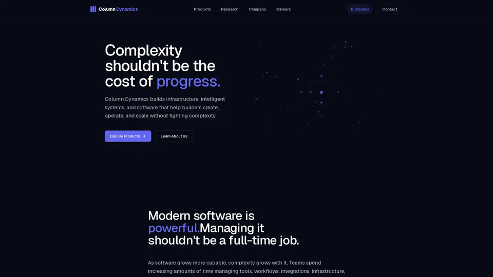 Homepage snapshot at launch