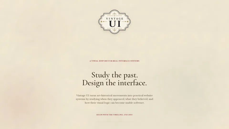 Homepage snapshot at launch