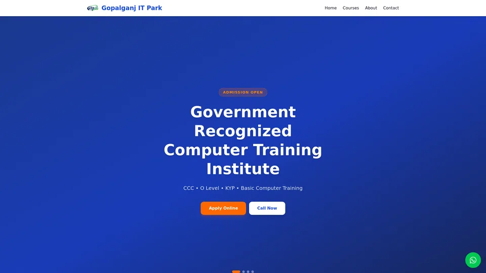 Homepage snapshot at launch