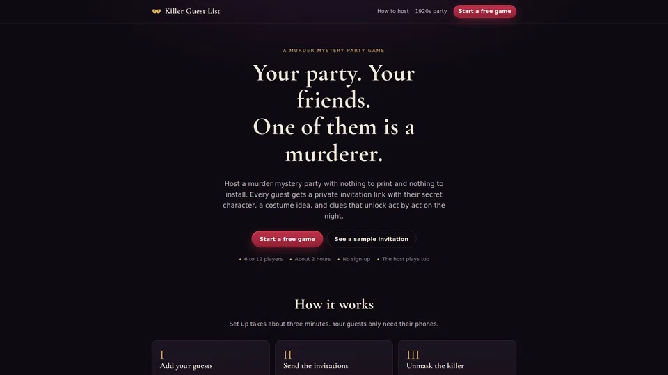 Homepage snapshot at launch