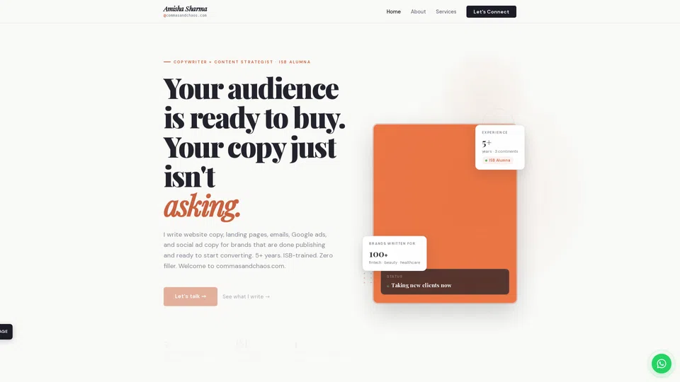 Homepage snapshot at launch