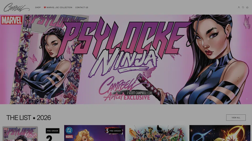 Homepage snapshot at launch