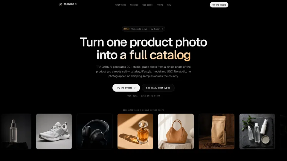Homepage snapshot at launch