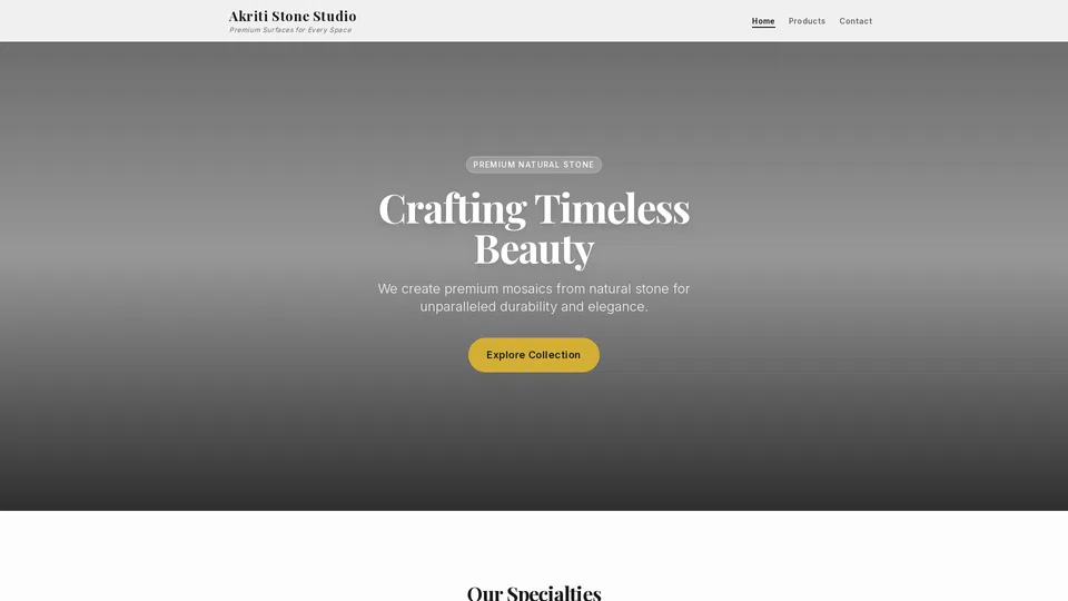 Homepage snapshot at launch
