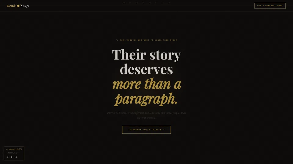 Homepage snapshot at launch