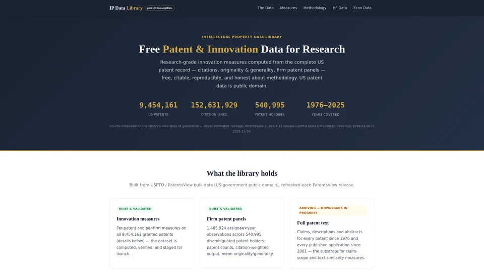 Homepage snapshot at launch