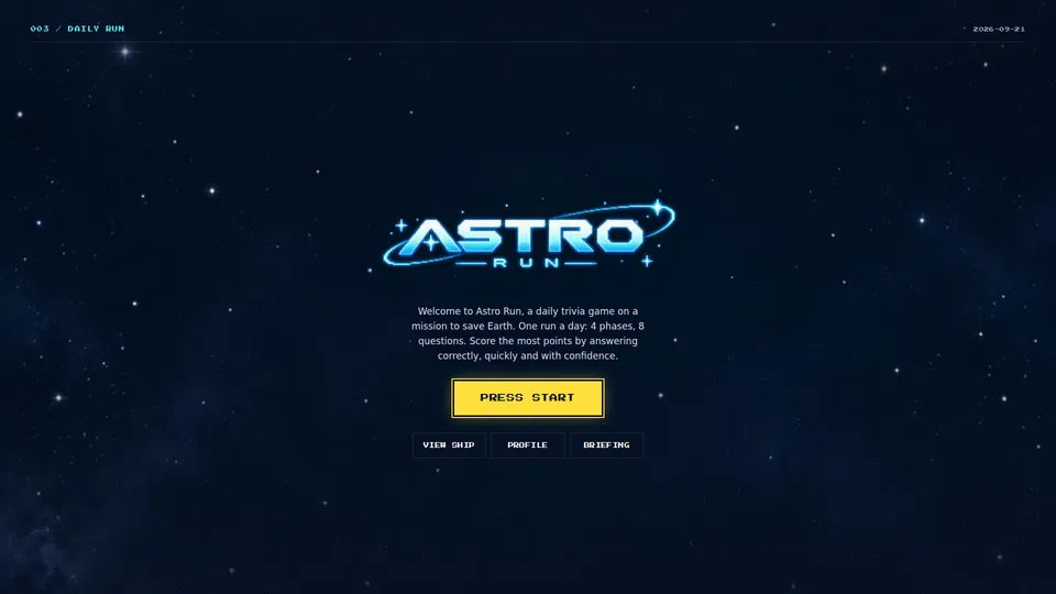 Homepage snapshot at launch