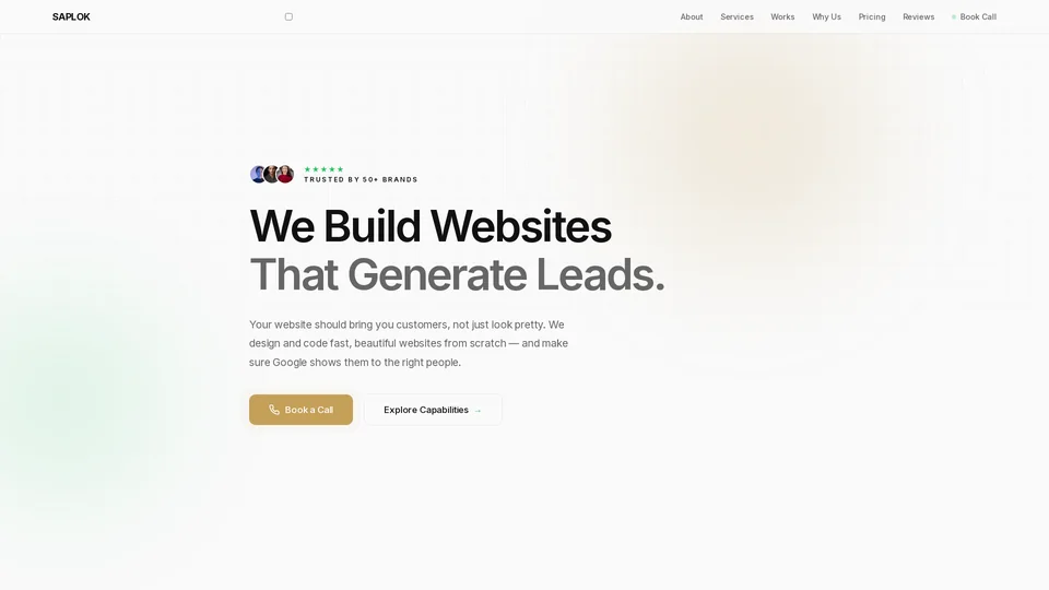 Homepage snapshot at launch