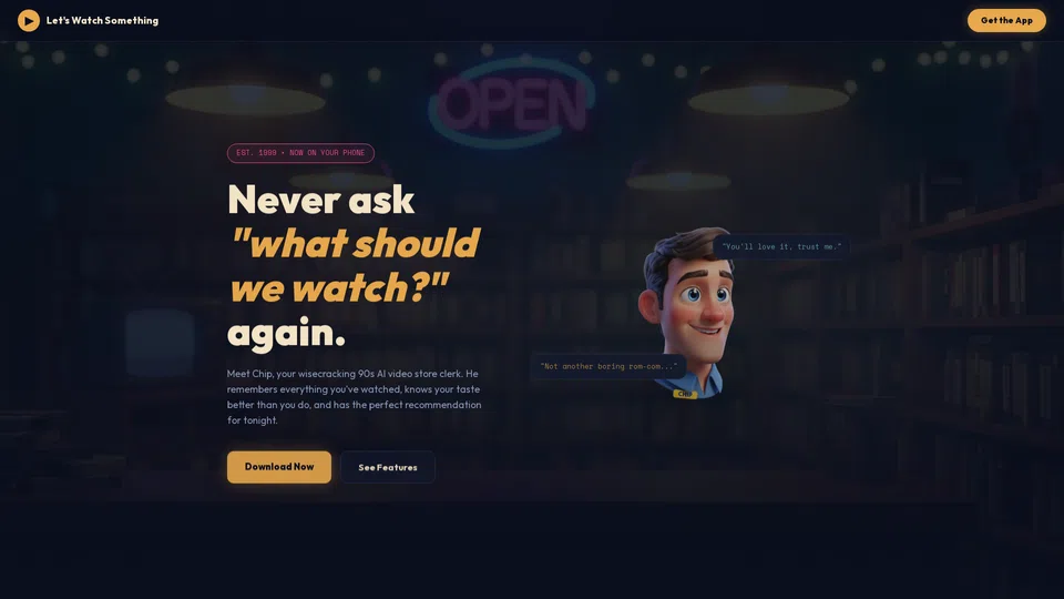 Homepage snapshot at launch