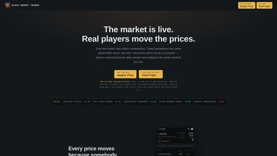 Homepage snapshot at launch