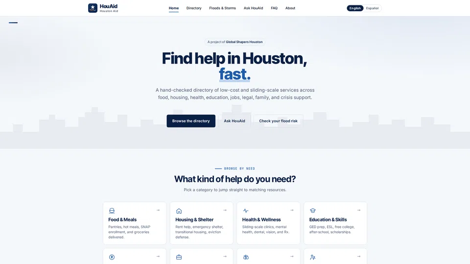 Homepage snapshot at launch