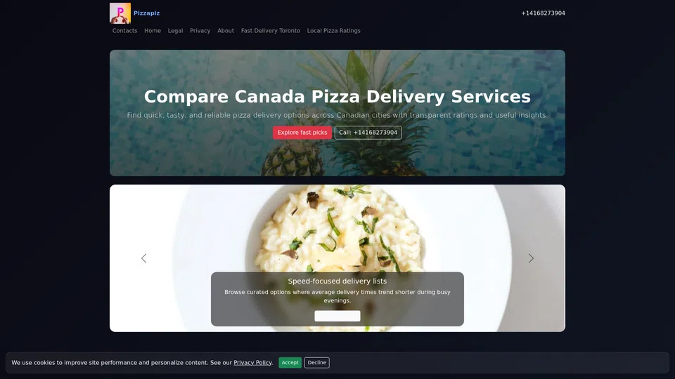 Homepage snapshot at launch