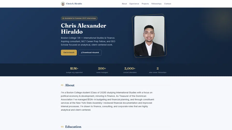 Homepage snapshot at launch