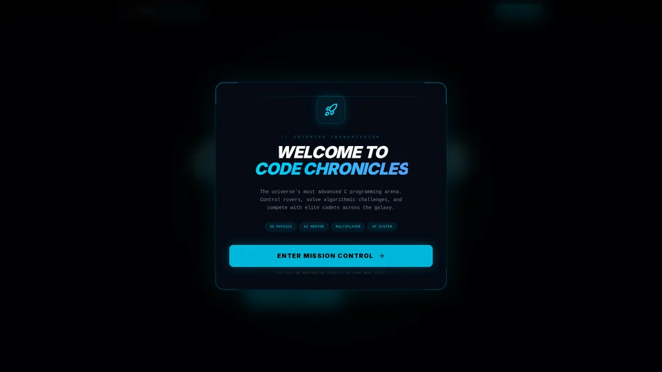 Homepage snapshot at launch