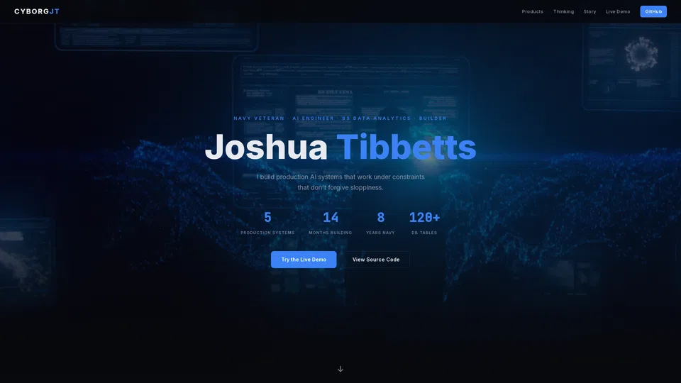 Homepage snapshot at launch