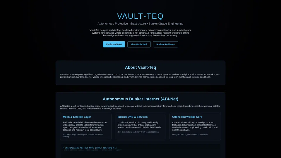 Homepage snapshot at launch