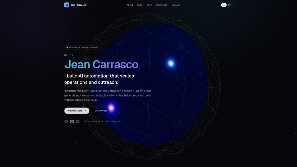 Homepage snapshot at launch