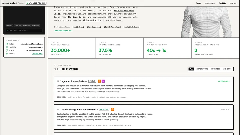 Homepage snapshot at launch