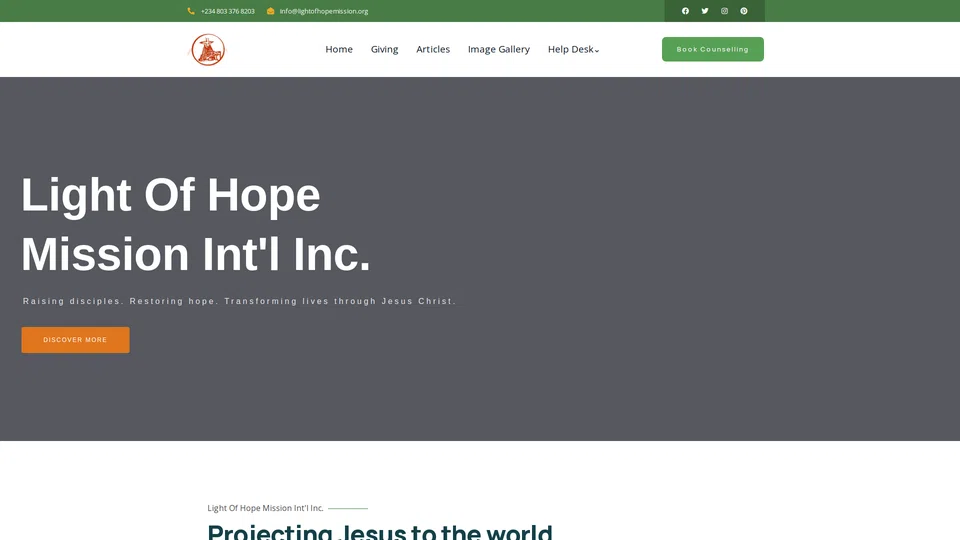 Homepage snapshot at launch