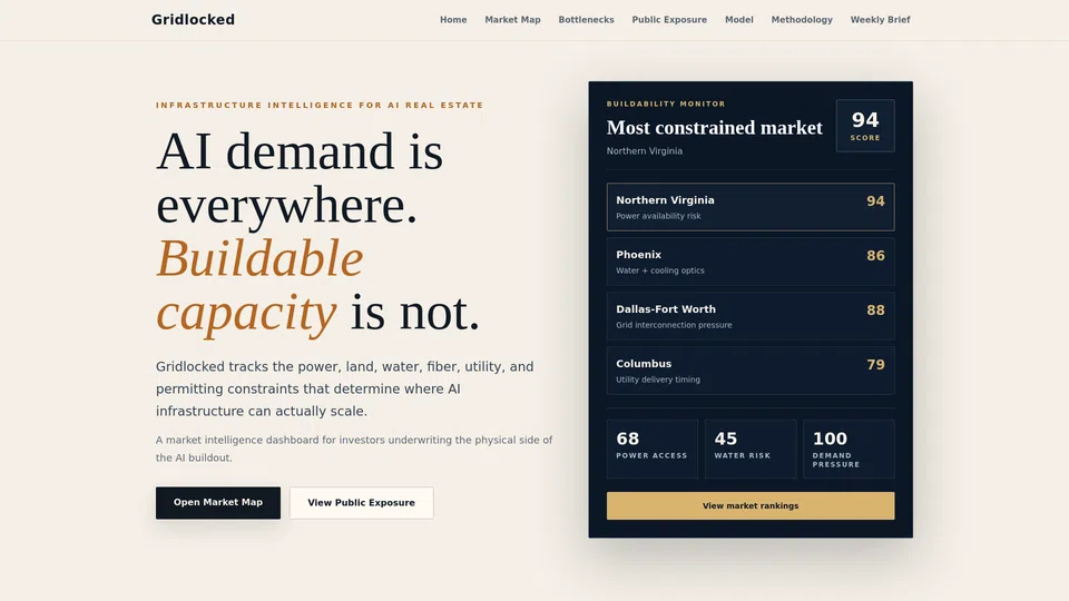 Homepage snapshot at launch