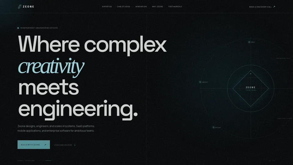 Homepage snapshot at launch