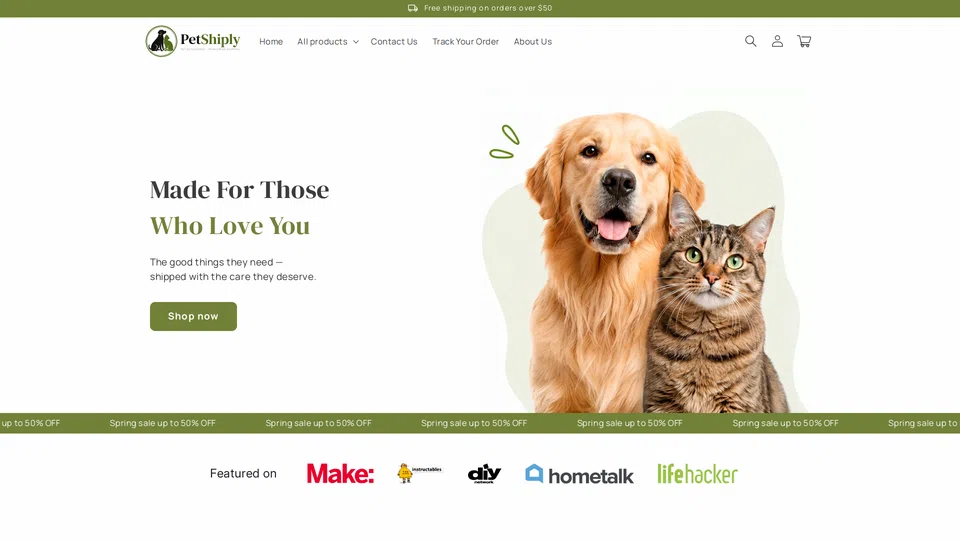 Homepage snapshot at launch