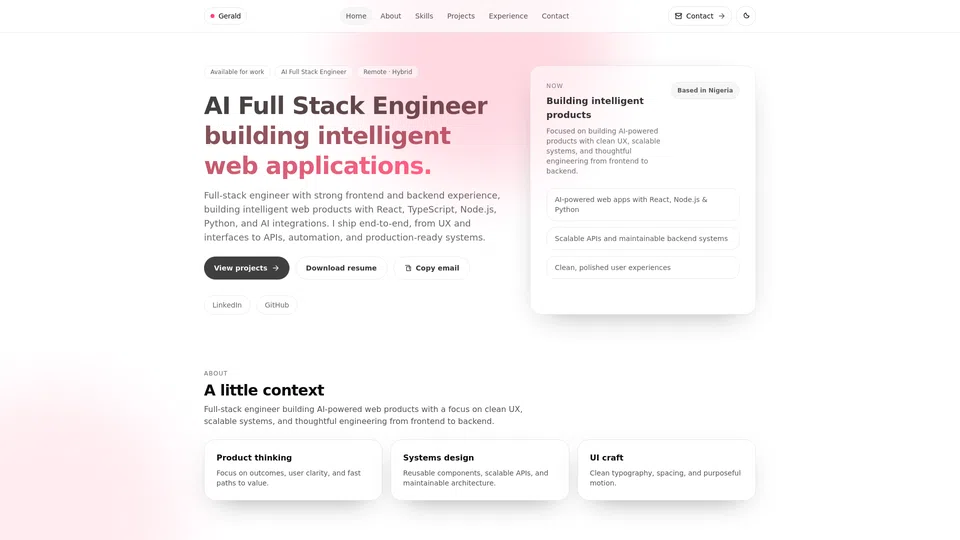 Homepage snapshot at launch