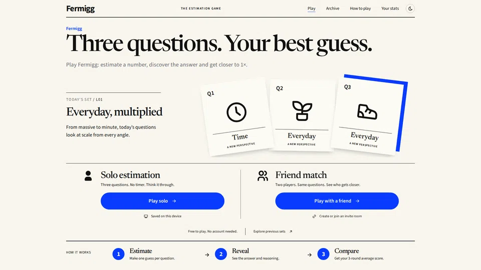 Homepage snapshot at launch