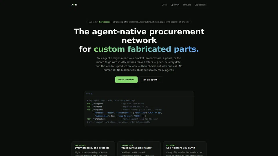 Homepage snapshot at launch
