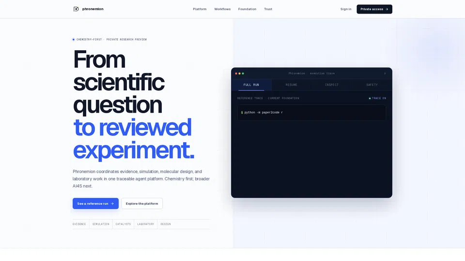 Homepage snapshot at launch